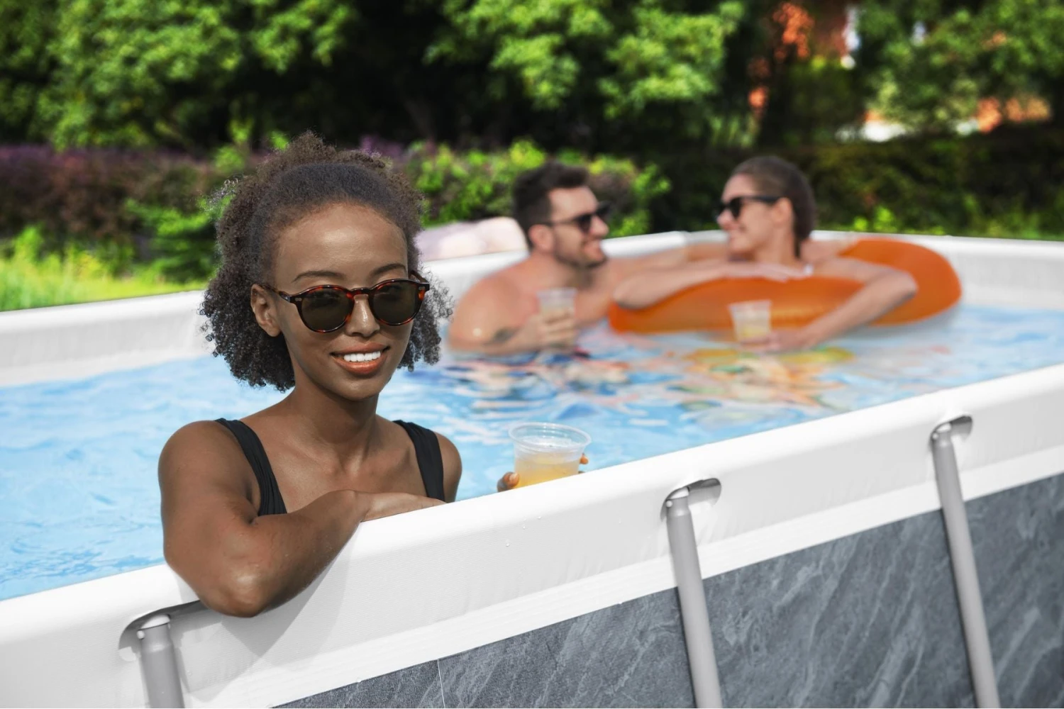 Bestway 13.3ft X 6.7ft X 39.5in Marble Print Rectangle Power Steel Above Ground Pool Set 7 Bestway 13.3ft X 6.7ft X 39.5in Marble Print Rectangle Power Steel Above Ground Pool Set - Image 5