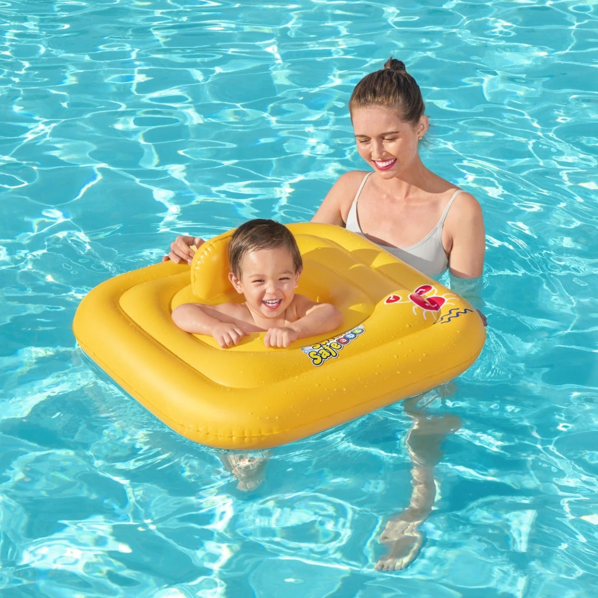 Bestway Inflatable Square Baby Boat Swim Ring, Pool Float With Backrest 4 Bestway Inflatable Square Baby Boat Swim Ring, Pool Float With Backrest - Image 2