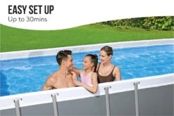 Bestway 16ft X 8ft X 48in Ark Grey Rectangular Steel Pro Max Above Ground Pool Set 14 Bestway 16ft X 8ft X 48in Ark Grey Rectangular Steel Pro Max Above Ground Pool Set -Bestway Sale bestway 16t rectangular swimming pool