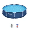 Bestway 10ft X 30in Navy Blue Round Steel Pro Above Ground Pool Set 1 Bestway 10ft X 30in Navy Blue Round Steel Pro Above Ground Pool Set -Bestway Sale bestway agp set 10ftx30in steel pro 56678 56679 23ss 300dpi