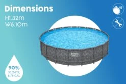 20ft X 52in Grey Round APX 365 Above Ground Pool Set -Bestway Sale bestway large swimming pool