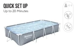 Bestway 12ft X 6.6ft X 26in Leaf Print Rectangle Steel Pro Above Ground Pool Set -Bestway Sale bestway steel pro frame pool 12ft