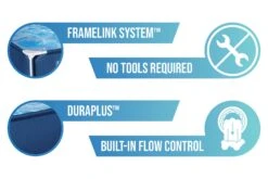 Bestway 9ft X 6.7ft X 26in Navy Blue Rectangle Steel Pro Above Ground Pool -Bestway Sale bestway steel pro swimming pool for families