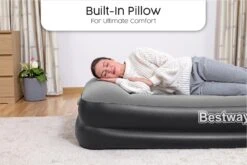 Tritech Air Mattress Twin Built-in AC Pump -Bestway Sale built in pillow airbed