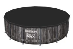 Bestway 14ft X 42in Wood Print Round Steel Pro Max Above Ground Pool Set -Bestway Sale bw5614zgb fill ftn fun paddling pool 96in 4