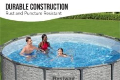 Bestway 14ft X 48in Stone Print Round Steel Pro Max Above Ground Pool Set -Bestway Sale bw5619dgb callout 3 1800x1200 e8924dcf 6f69 4985 8f31 f2fadcae44dd
