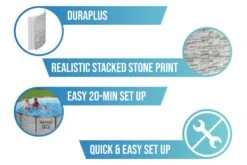 Bestway 14ft X 48in Stone Print Round Steel Pro Max Above Ground Pool Set -Bestway Sale bw5619dgb callout 5 1800x1200 259050fa 101b 47c0 a235 0a98a5565a16