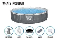 Bestway 15ft X 42in Dark Grey LED Round Steel Pro Max Above Ground Pool Set 17 Bestway 15ft X 42in Dark Grey LED Round Steel Pro Max Above Ground Pool Set -Bestway Sale bw561gb callout 6 1800x1200 01547508 399a 4513 a8f4 e34924da6635