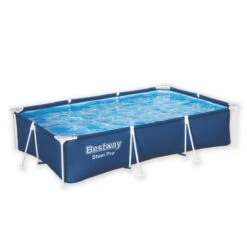 Bestway 9ft X 6.7ft X 26in Navy Blue Rectangle Steel Pro Above Ground Pool