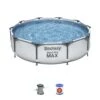 Bestway 10ft X 30in Grey Round Steel Pro Max Above Ground Pool Set -Bestway Sale bw56408gb 21 10ft x 30in steel pro frame pool set 1