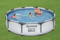 Bestway 10ft X 30in Grey Round Steel Pro Max Above Ground Pool Set -Bestway Sale bw56408gb 21 10ft x 30in steel pro frame pool set 2
