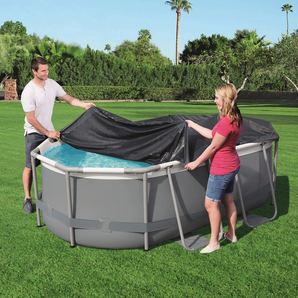 Bestway 9ft 10inch Oval Pool Cover For Power Steel Above Ground Pools 4 Bestway 9ft 10inch Oval Pool Cover For Power Steel Above Ground Pools - Image 2