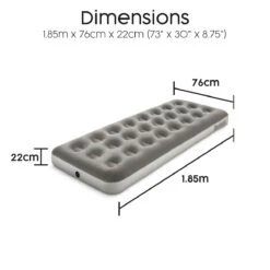 Bestway Single Flocked Jr Airbed With Electric AC Pump -Bestway Sale bw671ccgb dimentions