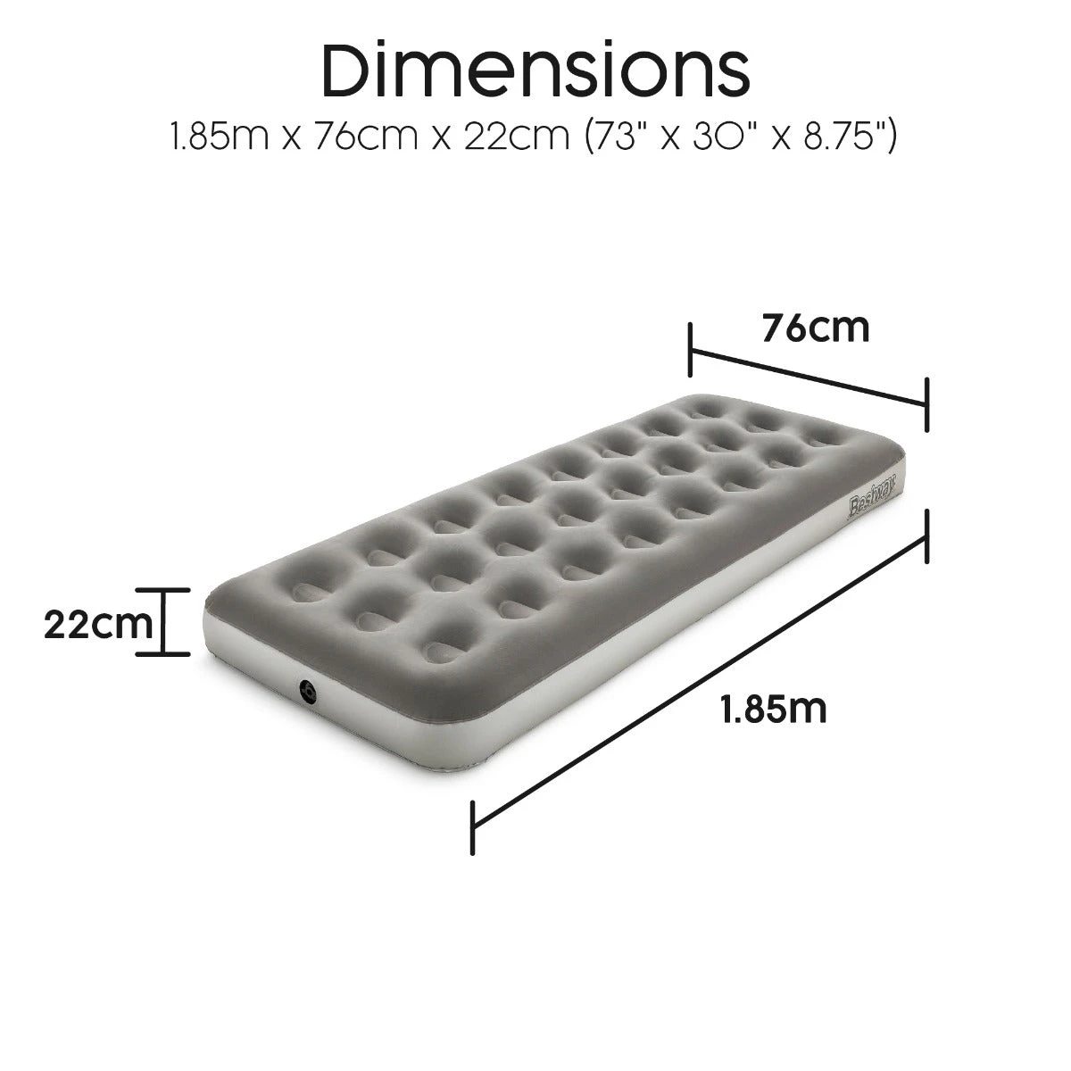 Bestway Single Flocked Airbed With Cordless Electric Battery Pump 11 Bestway Single Flocked Airbed With Cordless Electric Battery Pump - Image 10