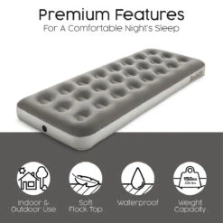 Bestway Single Flocked Airbed With Cordless Electric Battery Pump 18 Bestway Single Flocked Airbed With Cordless Electric Battery Pump -Bestway Sale bw671cdgb feature 3