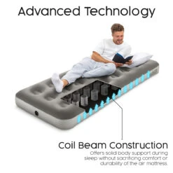 Bestway Single Flocked Airbed With Cordless Electric Battery Pump 17 Bestway Single Flocked Airbed With Cordless Electric Battery Pump -Bestway Sale bw671cdgb features copy