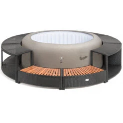 Lay-z Spa Round Rattan Hot Tub Surround 200cm Black