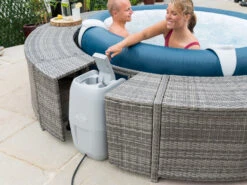 Lay-z Spa Round Rattan Hot Tub Surround 200cm Grey 16 Lay-z Spa Round Rattan Hot Tub Surround 200cm Grey -Bestway Sale bwa0015hk 200cm round surround grey lifestyle 07 1
