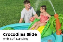 Crocodile Cove Inflatable Paddling Pool With Play Centre -Bestway Sale kids crocodile paddling pool