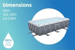 Bestway 13.3ft X 6.7ft X 39.5in Marble Print Rectangle Power Steel Above Ground Pool Set 18 Bestway 13.3ft X 6.7ft X 39.5in Marble Print Rectangle Power Steel Above Ground Pool Set -Bestway Sale large steel pro max swimming pool