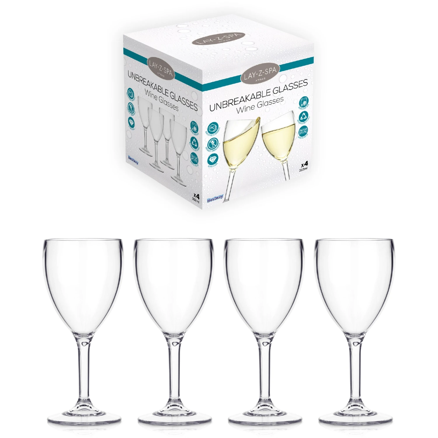 Lay-z Spa Hot Tub Wine Glasses 3 Lay-z Spa Hot Tub Wine Glasses