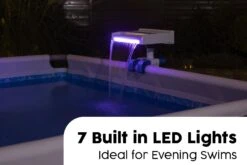 Bestway Flowclear Soothing LED Waterfall, Above Ground Pool Accessory -Bestway Sale pool fountain with LED lights