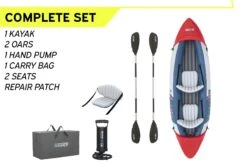 Hydro-force 2 Person Inflatable Kayak Set - Rapid X2 -Bestway Sale rapid inflatable sea kayak red