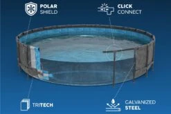 18ft X 52in Grey Round APX 365 Above Ground Pool Set -Bestway Sale round all season APX pool 1