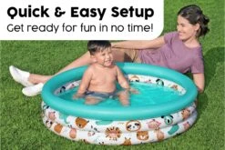Bestway 40" Safari Themed Kids Inflatable Paddling Pool -Bestway Sale safari kiddie pool