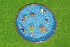 Bestway 18ft X 52in Wood Print Round Hydrium Steel Above Ground Pool Set -Bestway Sale semi permanent swimming pool