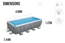 Bestway 16ft X 8ft X 48in Ark Grey Rectangular Steel Pro Max Above Ground Pool Set 17 Bestway 16ft X 8ft X 48in Ark Grey Rectangular Steel Pro Max Above Ground Pool Set -Bestway Sale steel frame pool 16ft rectangular pool