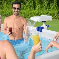 Bestway Flowclear Soothing LED Waterfall, Above Ground Pool Accessory -Bestway Sale swimming pool waterfall