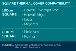 Lay-z Spa Square Thermal Hot Tub Cover - Large 201cm X 85cm -Bestway Sale thermal covers compatability 20220609 square 1800x1200 1