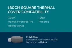 Lay-z Spa Square Thermal Hot Tub Cover - Small 180cm X 71cm -Bestway Sale thermal covers compatability 20230314 180cm square 1800x1200 1