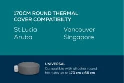 Lay-z Spa Round Thermal Hot Tub Cover - X Small 170cm X 66cm -Bestway Sale thermal covers 170cm round 1800x1200 copy 100