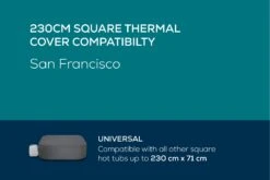 Lay-z Spa Square Thermal Hot Tub Cover - X Large 230cm X 71 Cm 21 Lay-z Spa Square Thermal Hot Tub Cover - X Large 230cm X 71 Cm -Bestway Sale thermal covers 230cm round 1800x1200 copy 3 100
