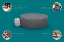 Lay-z Spa Round Thermal Hot Tub Cover - Small 180cm X 66cm -Bestway Sale thermal covers round cut out callouts 1800x1200 1