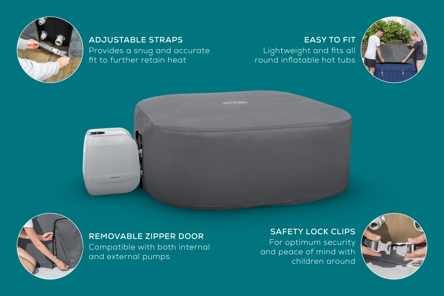 Lay-z Spa Square Thermal Hot Tub Cover - X Large 230cm X 71 Cm 13 Lay-z Spa Square Thermal Hot Tub Cover - X Large 230cm X 71 Cm - Image 11