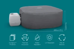 Lay-z Spa Square Thermal Hot Tub Cover - Small 180cm X 71cm -Bestway Sale thermal covers square cut out icons 1800x1200 1